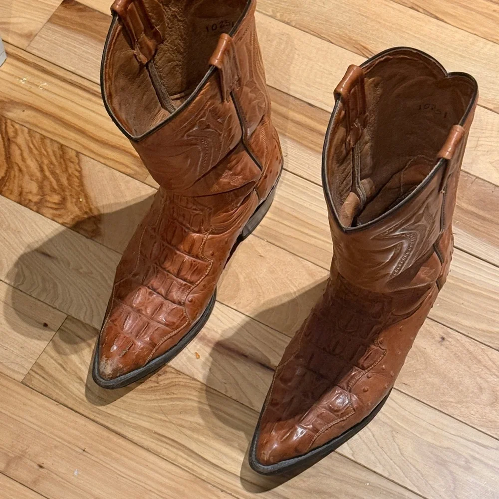 Rancho Brown Leather Cowboy Boots - Picture 4 of 5